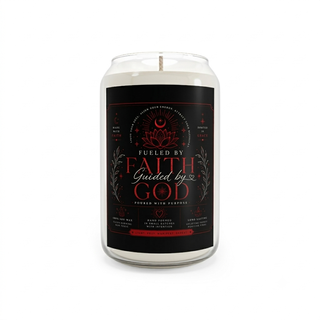 Faith Guided by God Scented Soy Candle — 13.75 oz Inspirational Prayer Candle