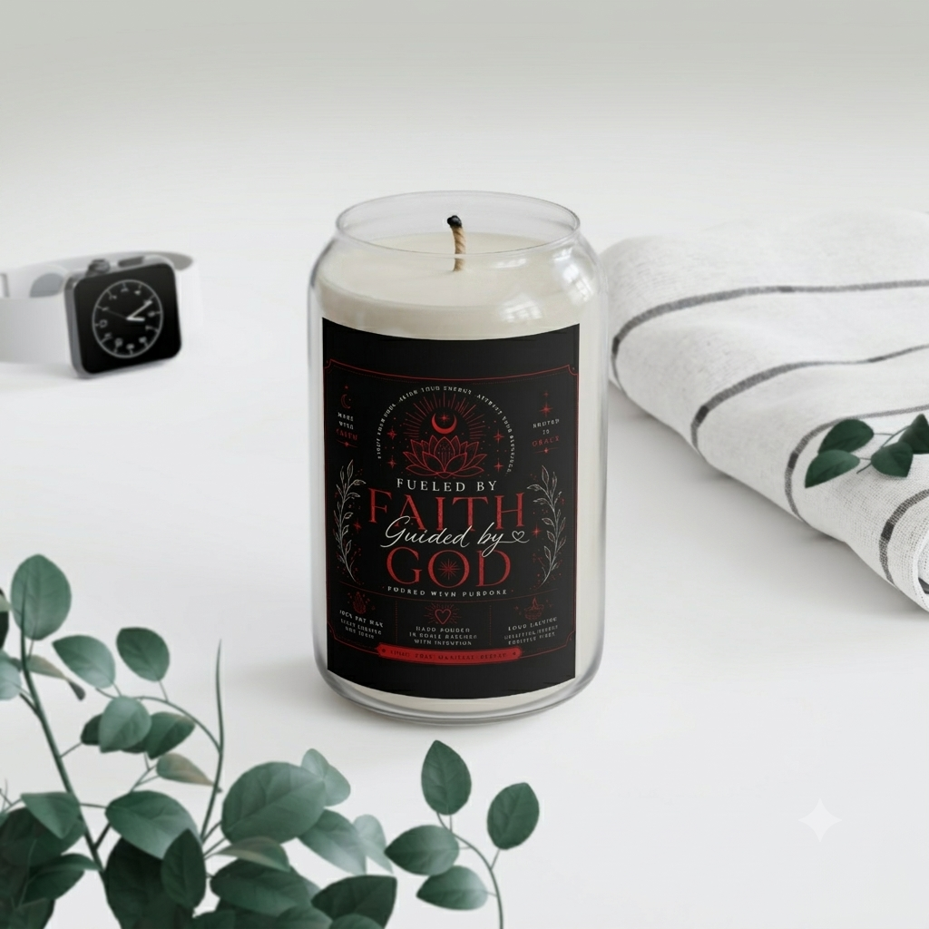 Faith Guided by God Scented Soy Candle — 13.75 oz Inspirational Prayer Candle