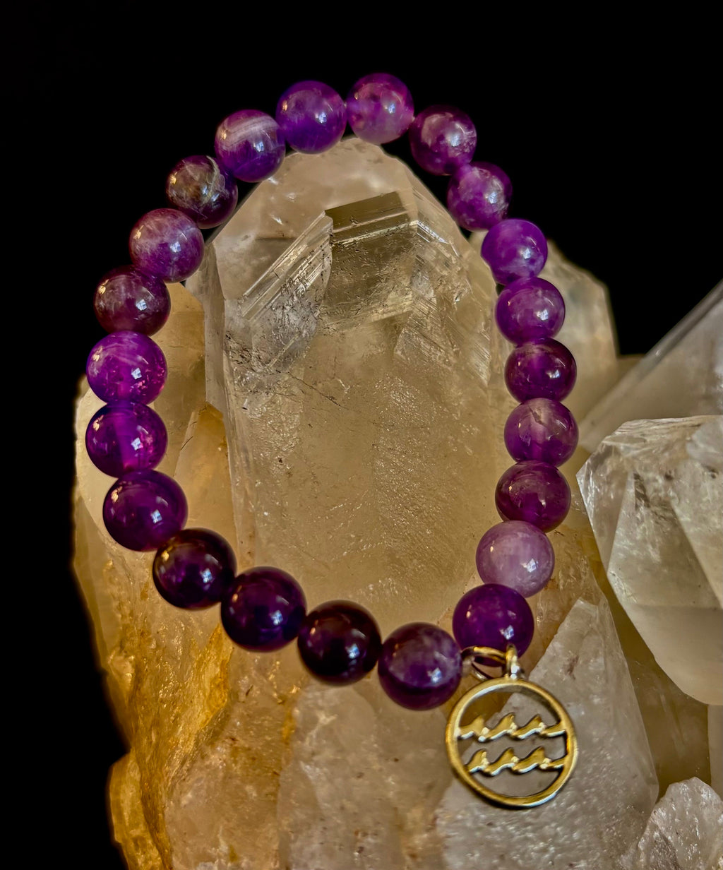 ✨ Zodiac Vibes Crystal Bracelet Collection – Wear Your Sign, Own Your Power (With Zodiac Description Card)