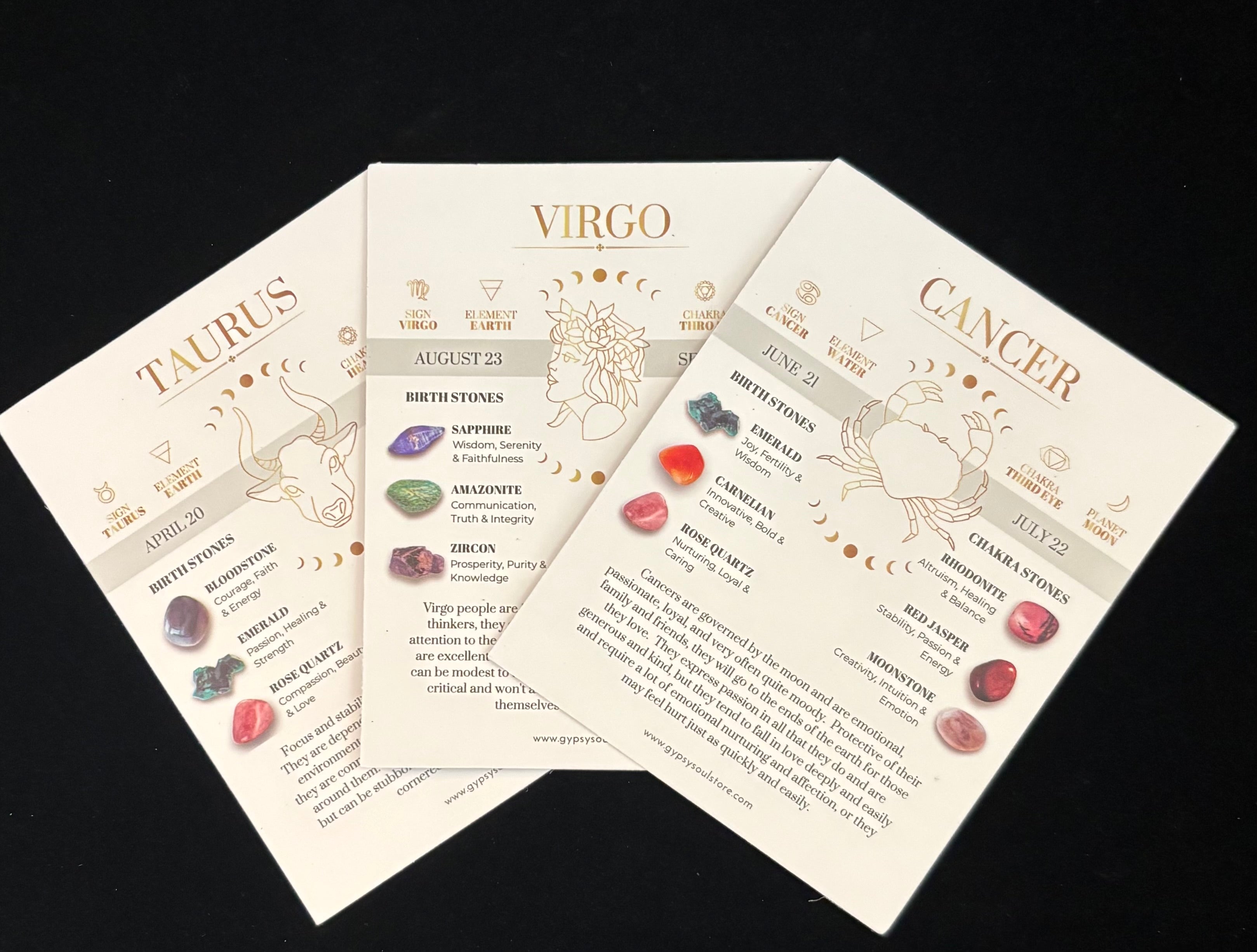 ✨ Zodiac Vibes Crystal Bracelet Collection – Wear Your Sign, Own Your Power (With Zodiac Description Card)