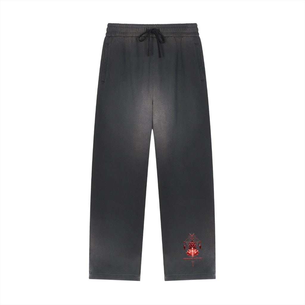 Sun Fade Raw Edge Straight-Leg Sweatpants- Awaken Within Apparel