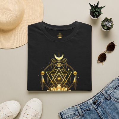 Awaken Within Lotus T-Shirt — Golden Sacred Geometry Spiritual Tee