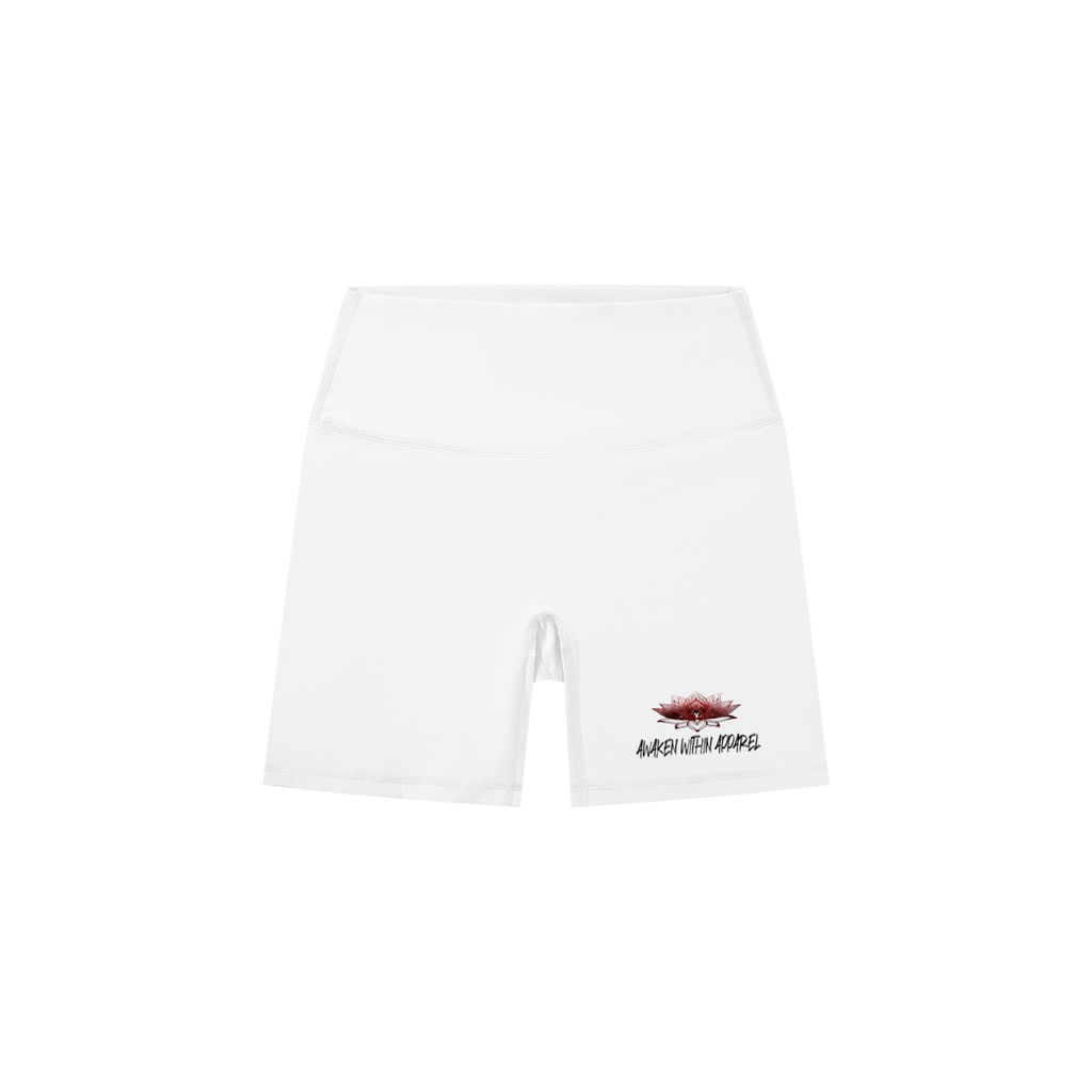 Awaken Within Apparel Lotus Logo- Women's High-Waisted Biker Shorts