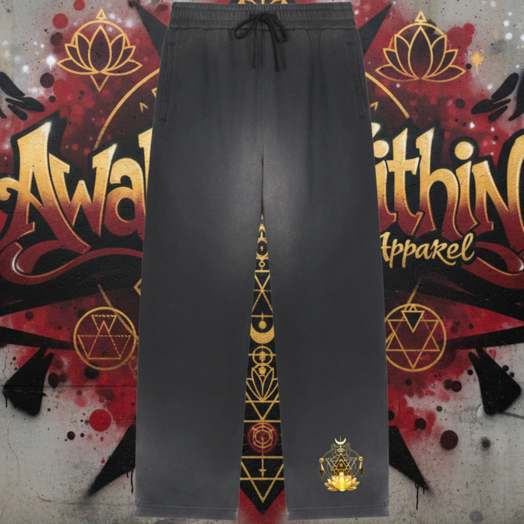 Awaken Within Sun Fade Raw Edge Straight Leg Sweatpants