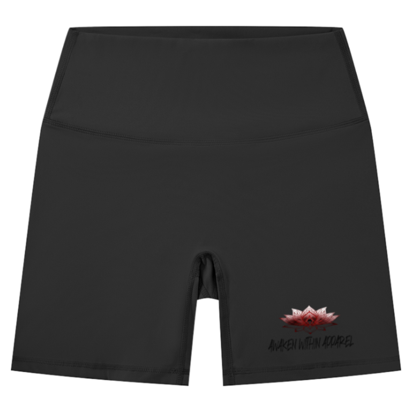 Awaken Within Apparel Lotus Logo Women's High-Waisted Biker Shorts