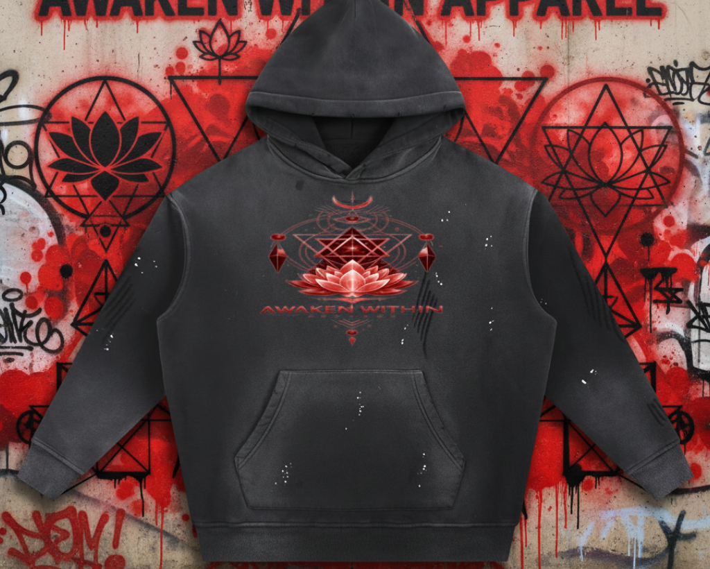 Vintage Washed Frayed Fleece Hoodie