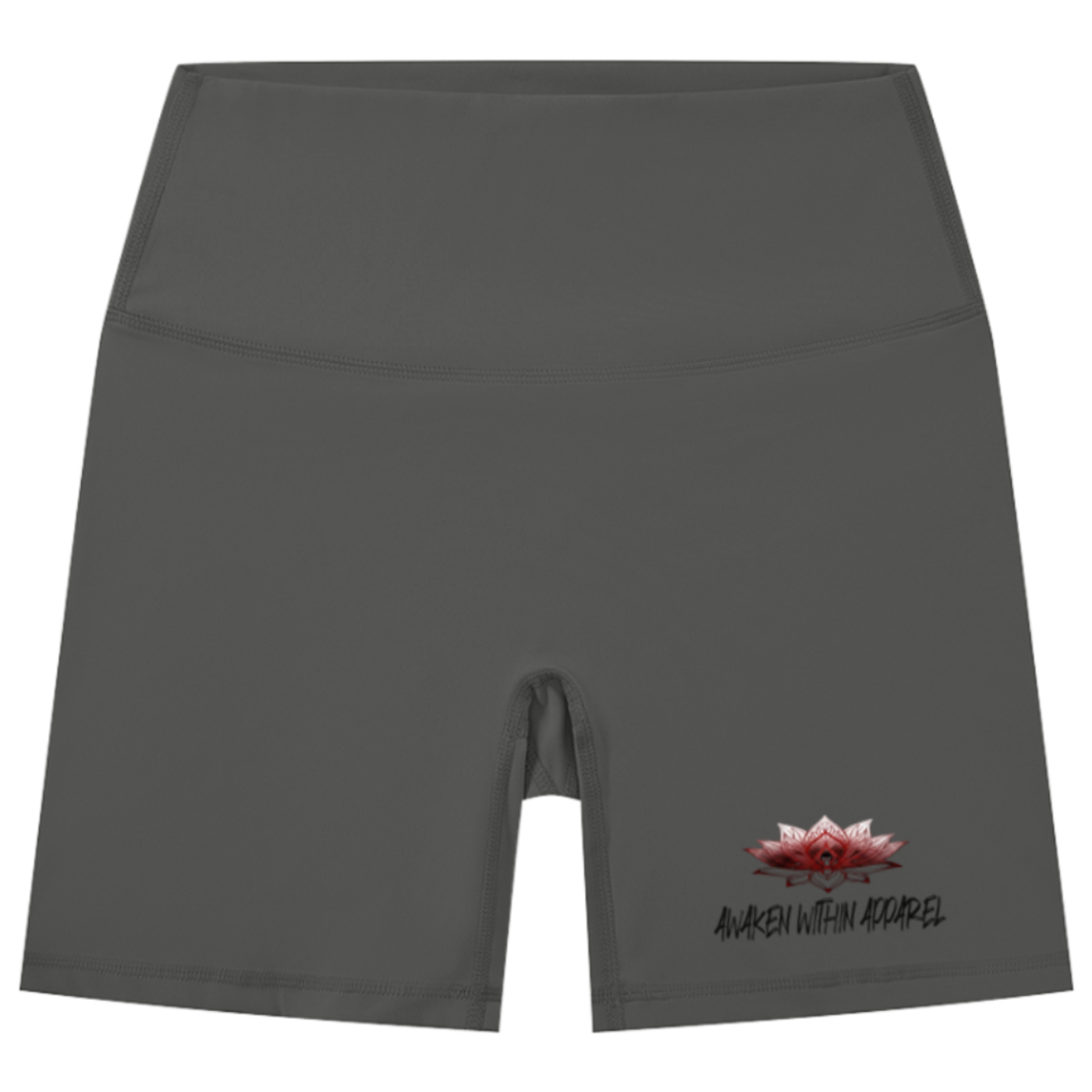 Awaken Within Apparel Lotus Logo Women's High-Waisted Biker Shorts