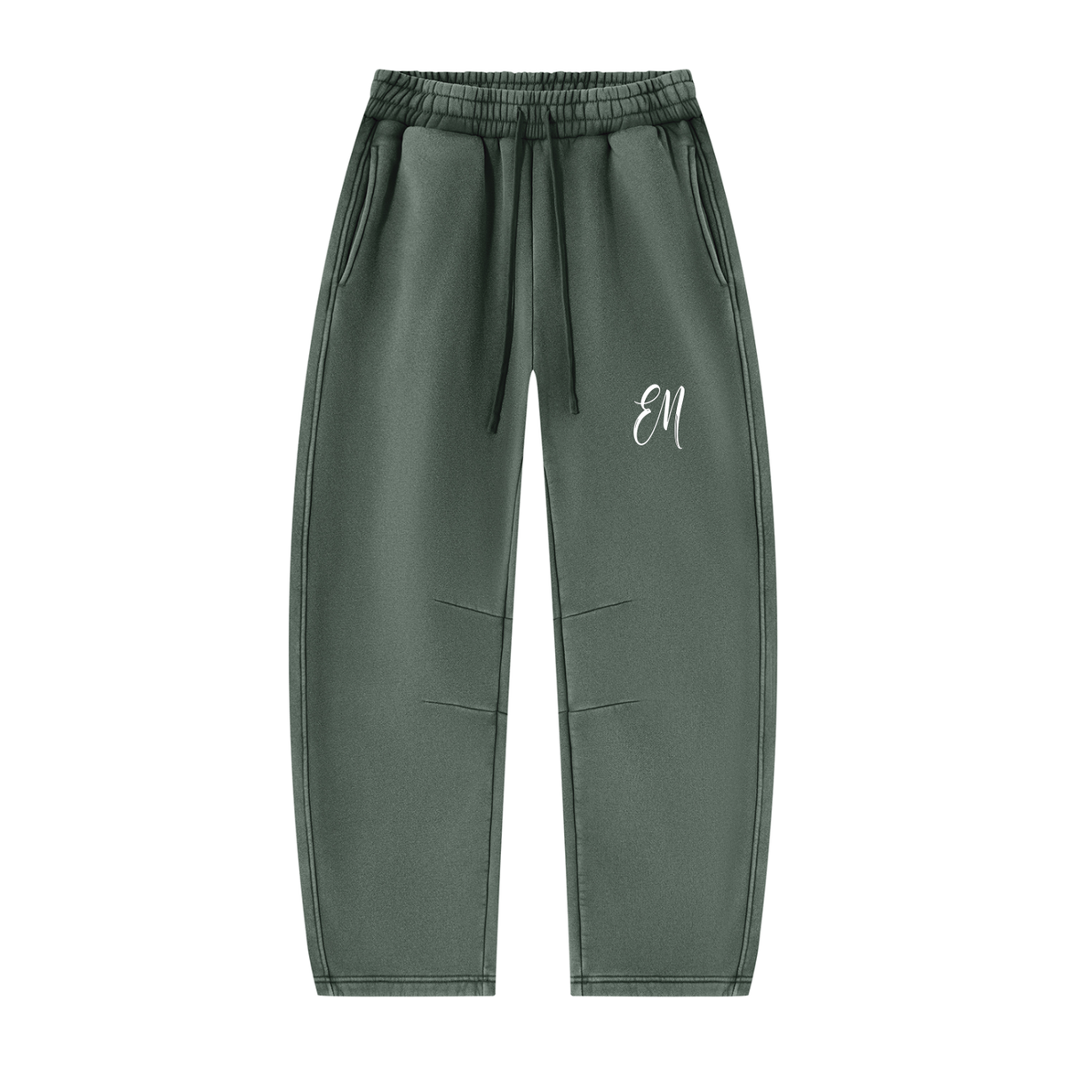 EM Vintage Wash Barrel Leg Fleece Sweatpants — Unisex Streetwear