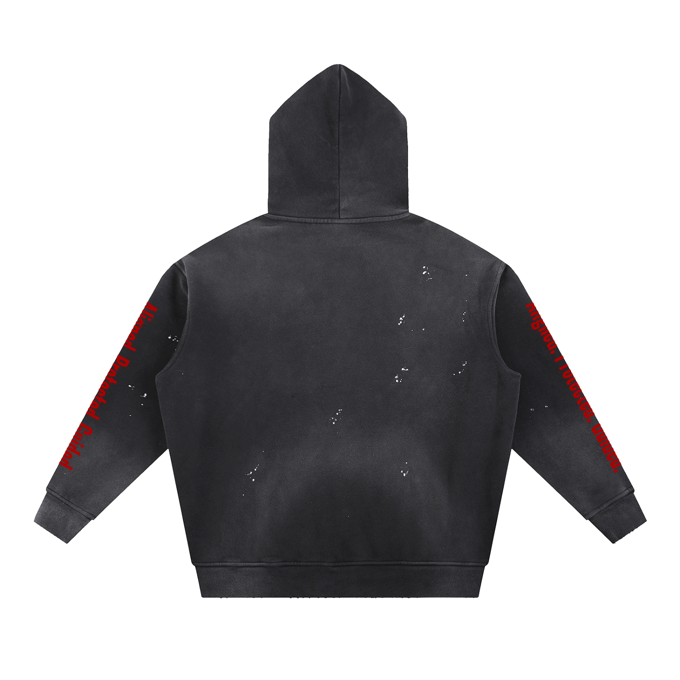 Vintage Washed Frayed Fleece Hoodie-Drippin Positive Vibes Graphic Design