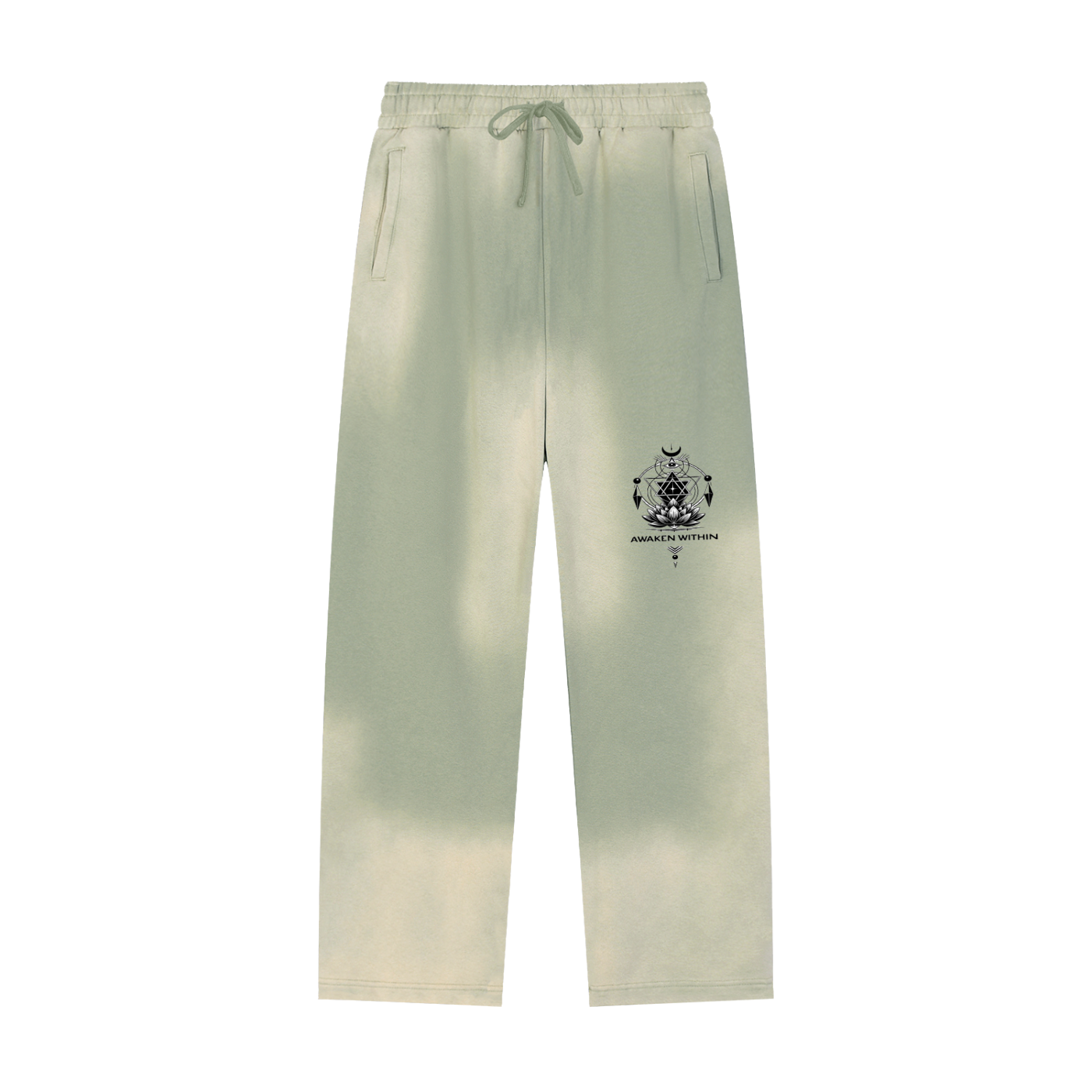 Sun Fade Raw Edge Straight-Leg Sweatpants