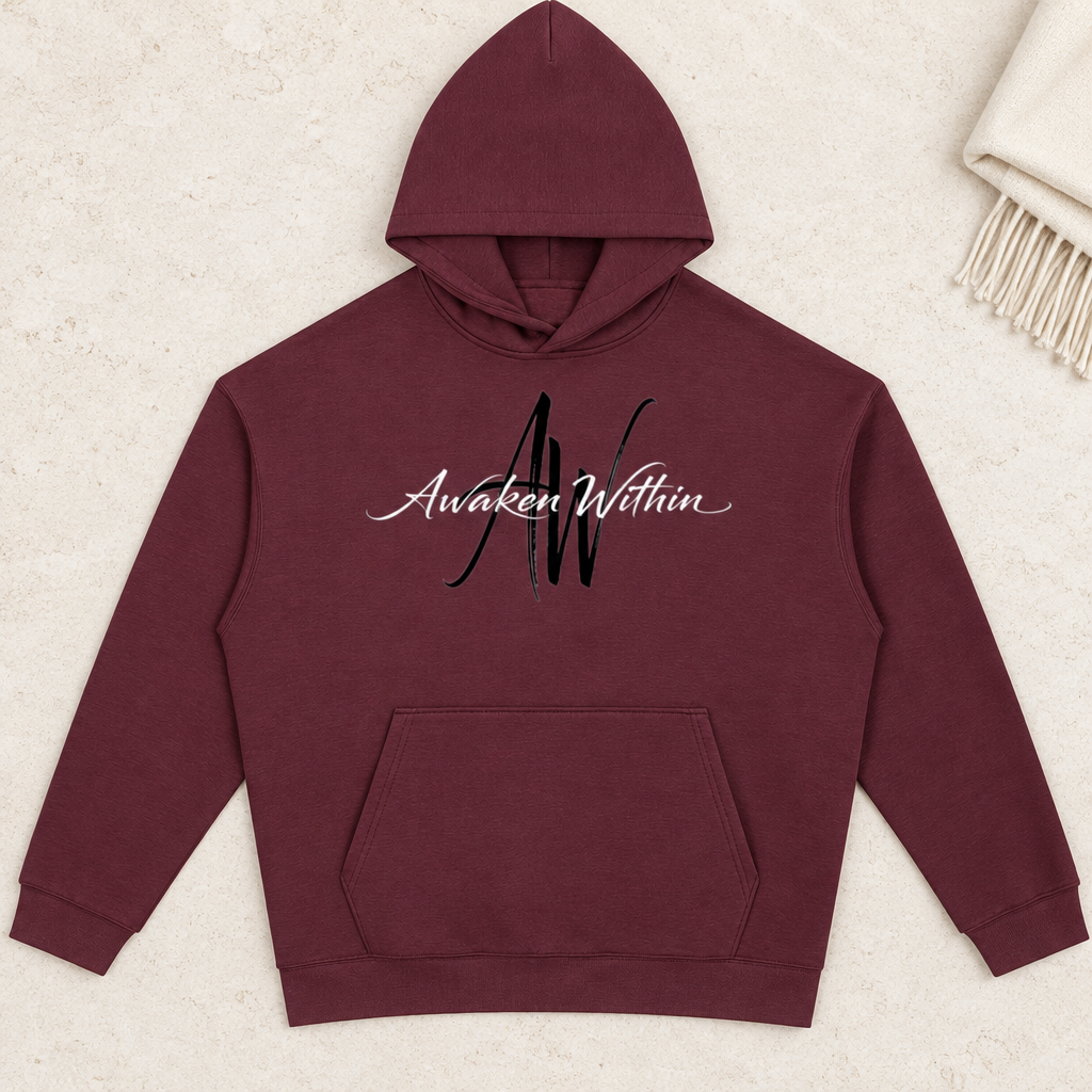 Deep wine AWA hoodie light flat-lay