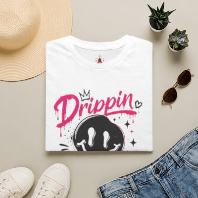 Drippin' Smiley Face Positive Vibes-T-Shirt