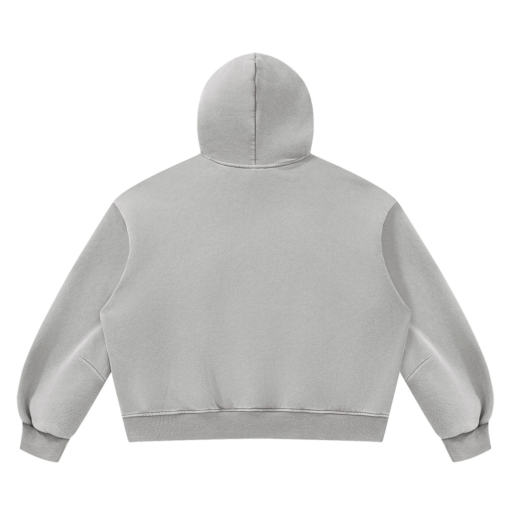 EM Vintage Wash Boxy Fleece Hoodie — Oversized Unisex Streetwear