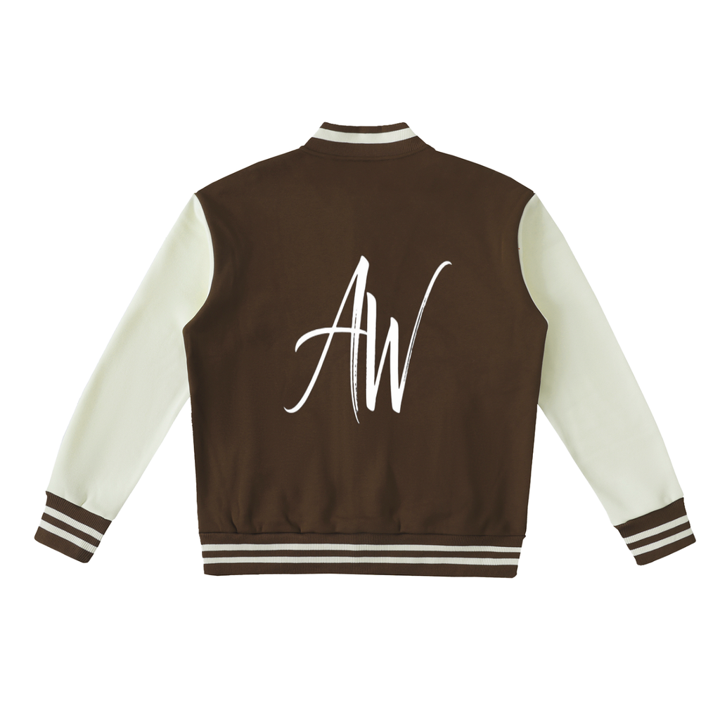 AW Two-Tone Fleece Varsity Jacket — Unisex Streetwear