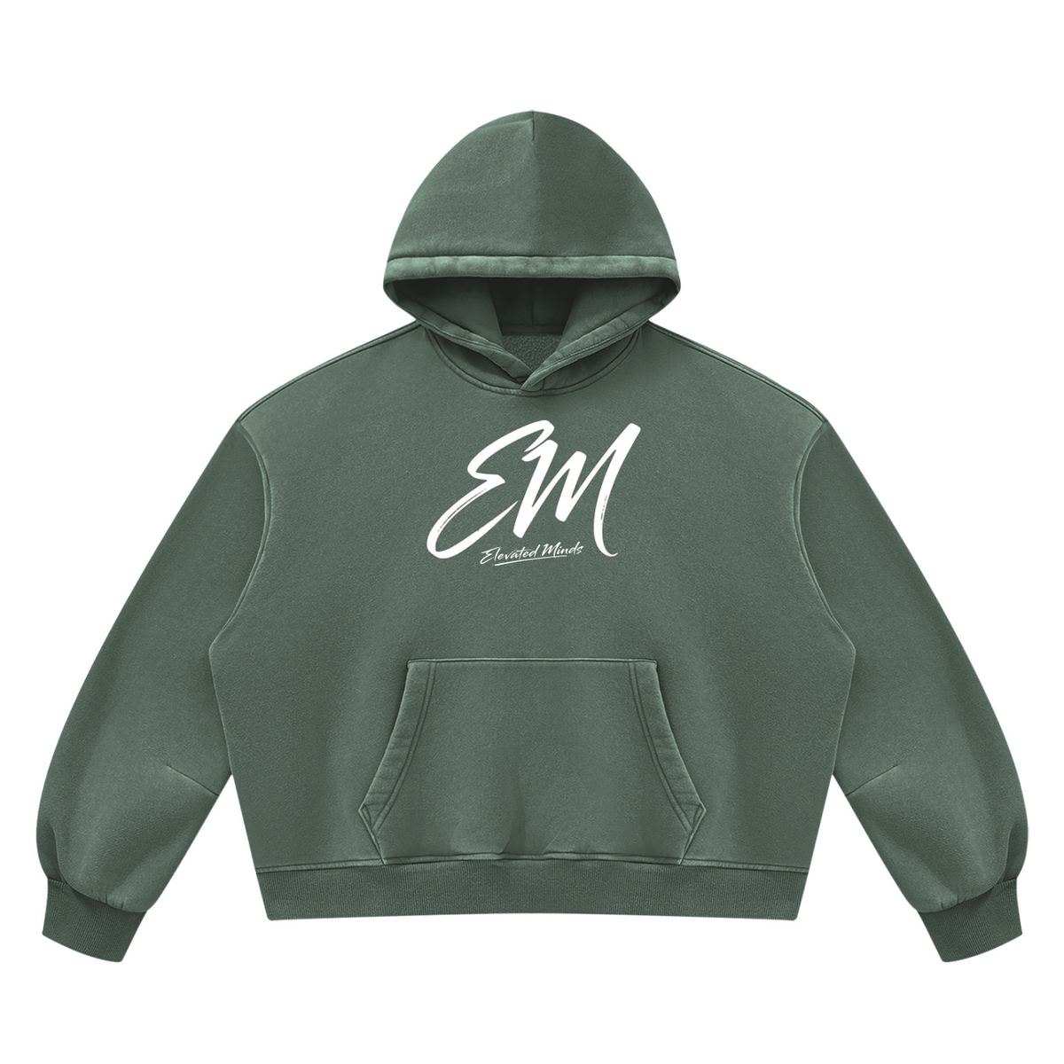 EM Vintage Wash Boxy Fleece Hoodie Vol. 2 — Oversized Unisex Streetwear