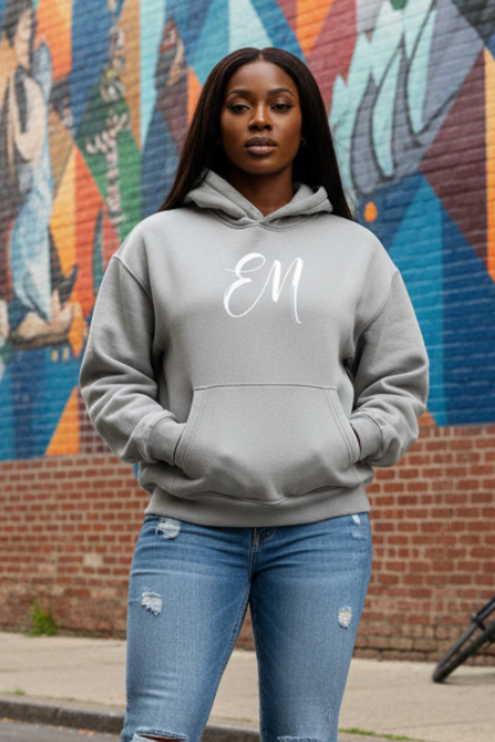 Female model, fitted hoodie in Pittsburgh