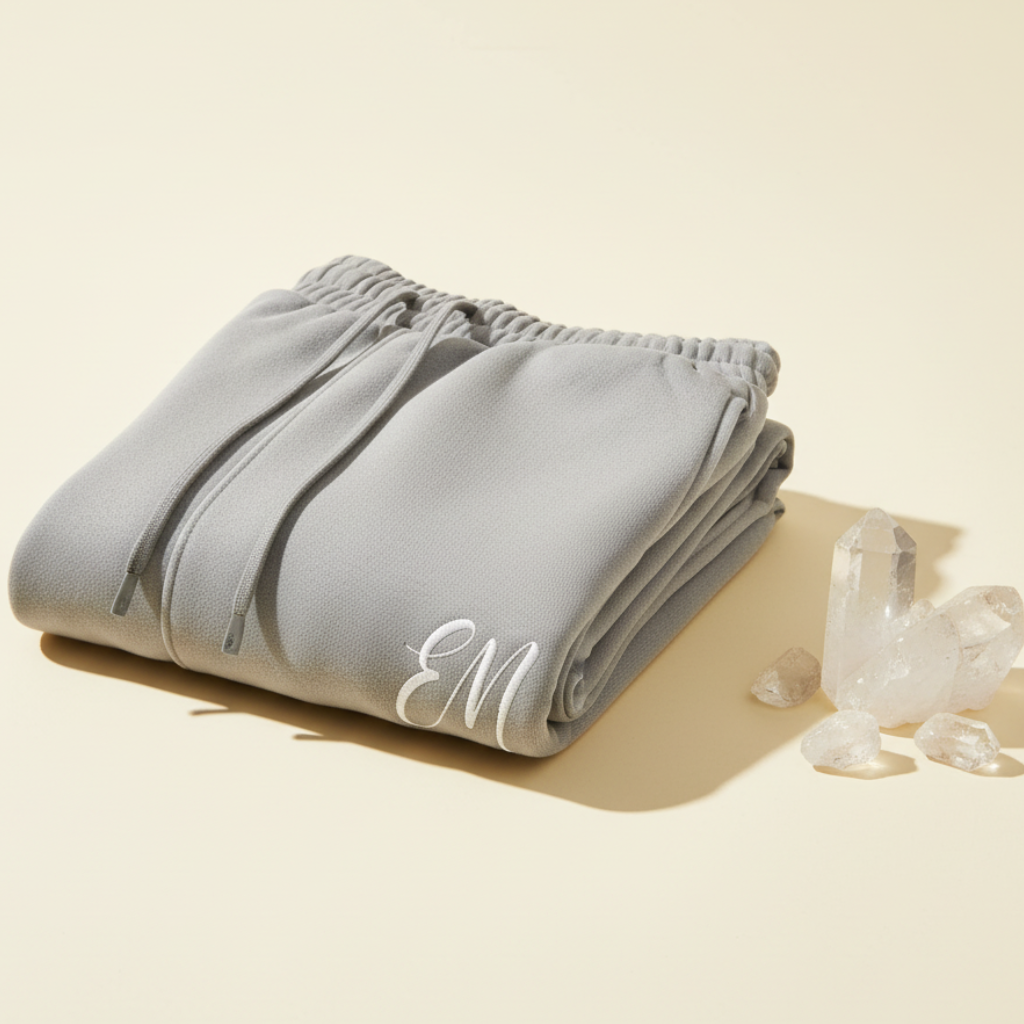 Folded joggers with crystals
