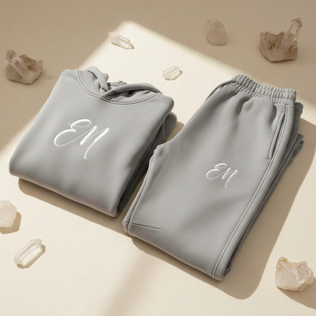 Folded straight-leg EM tracksuit