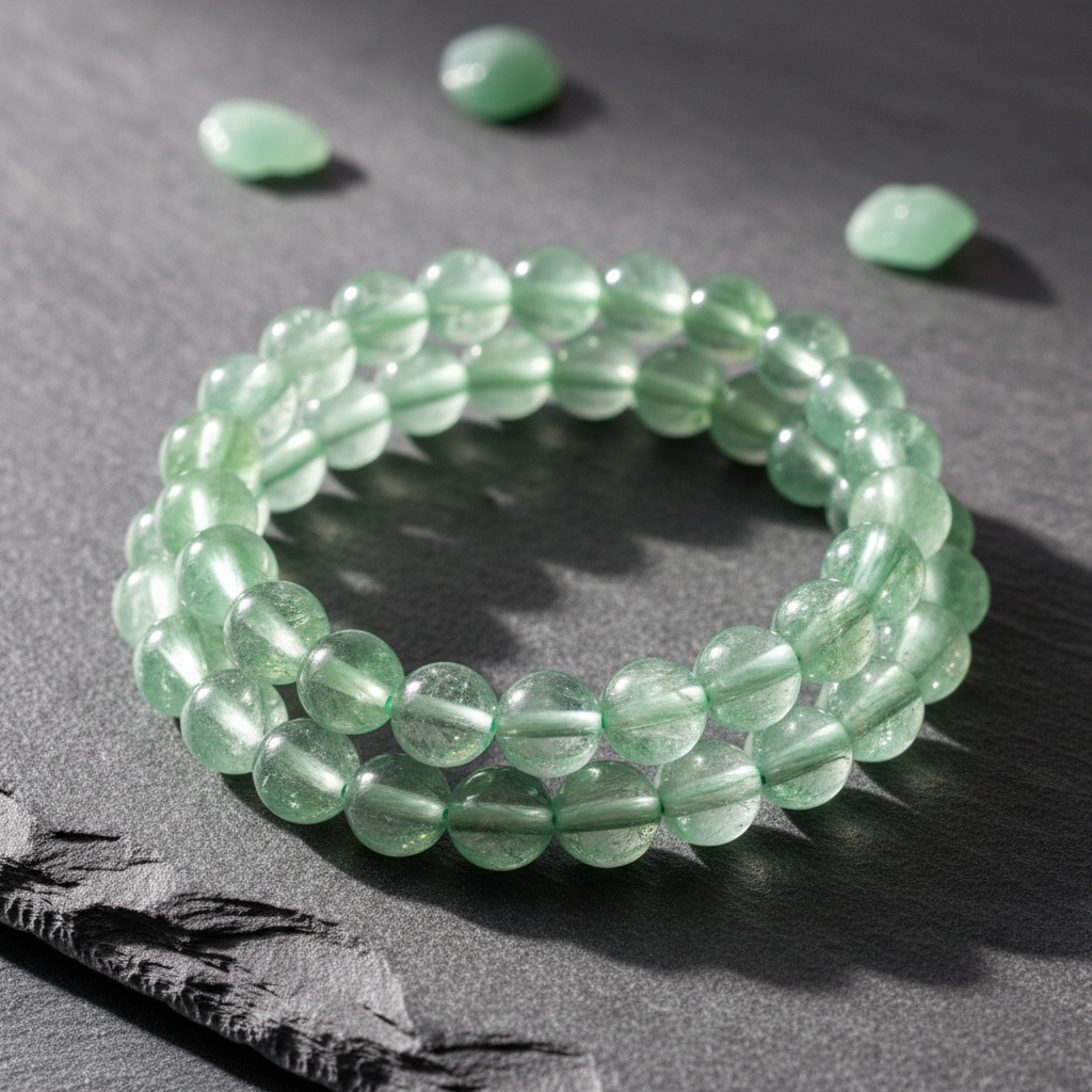 Green Aventurine Bracelet - Dark Slate