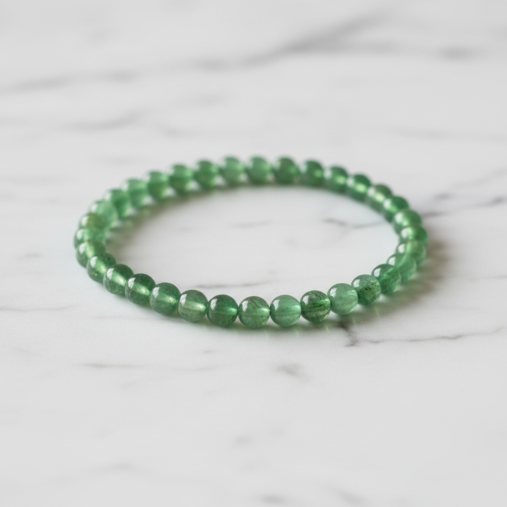 Green Aventurine Bracelet - White Marble