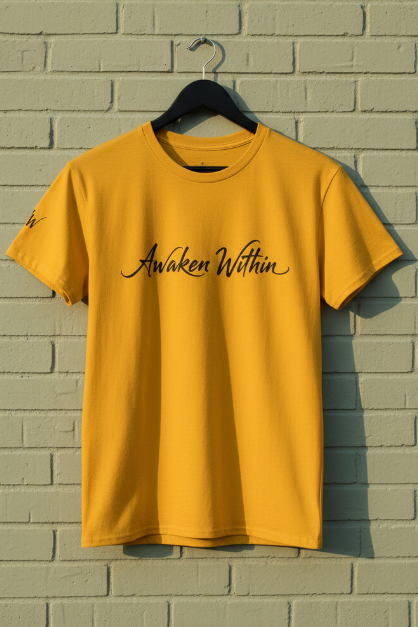 Hanging golden-yellow tee