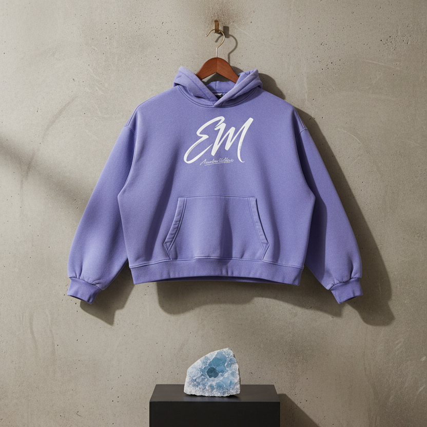 Hanging lavender EM hoodie