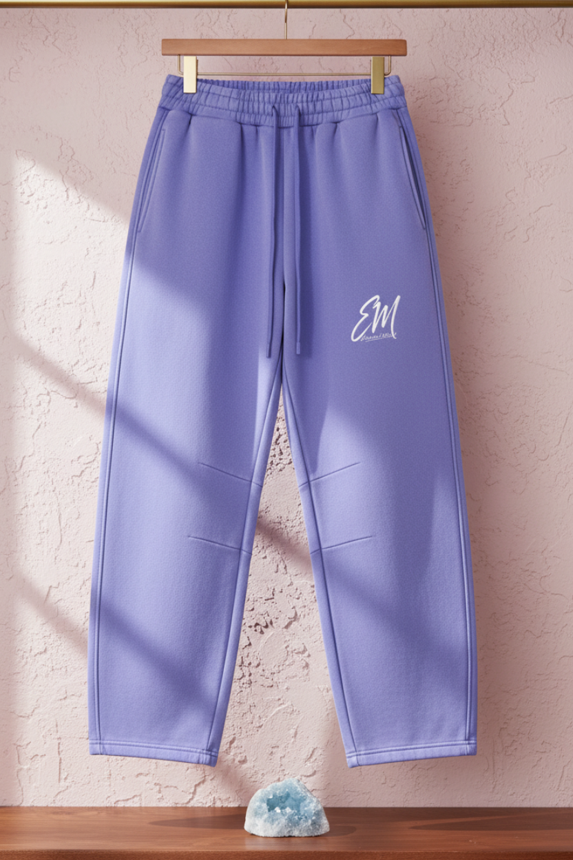 Hanging lavender straight-leg sweats