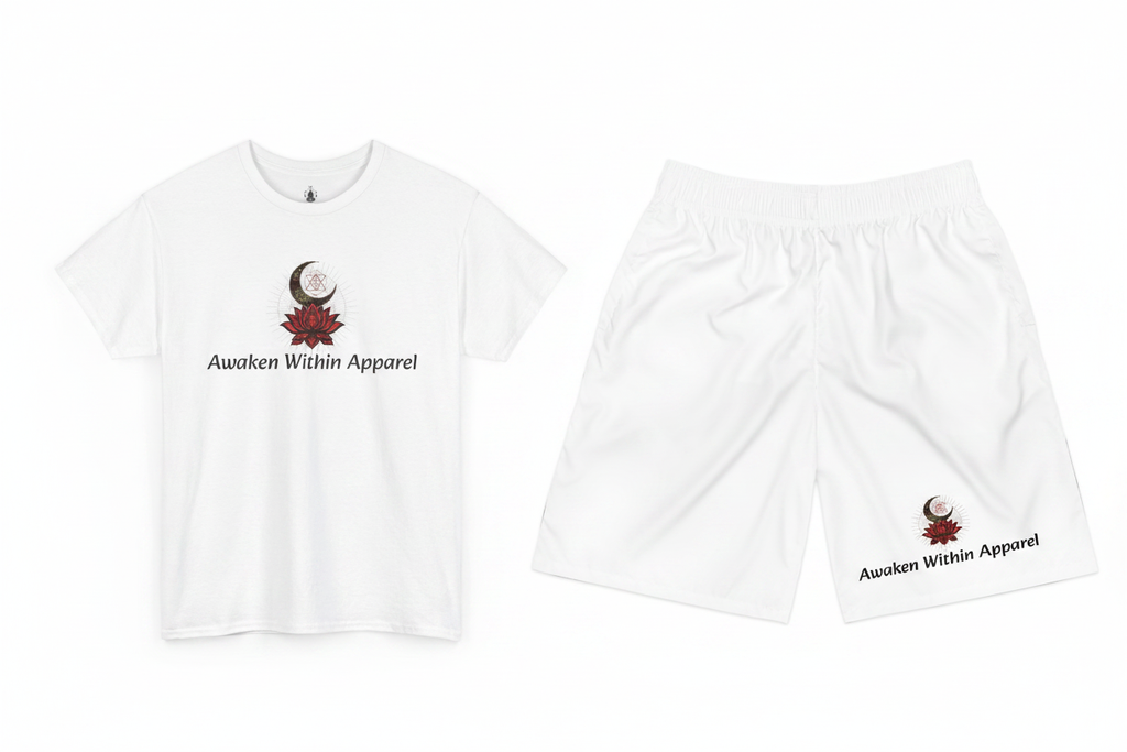 White AWA Matching Set – flat lay