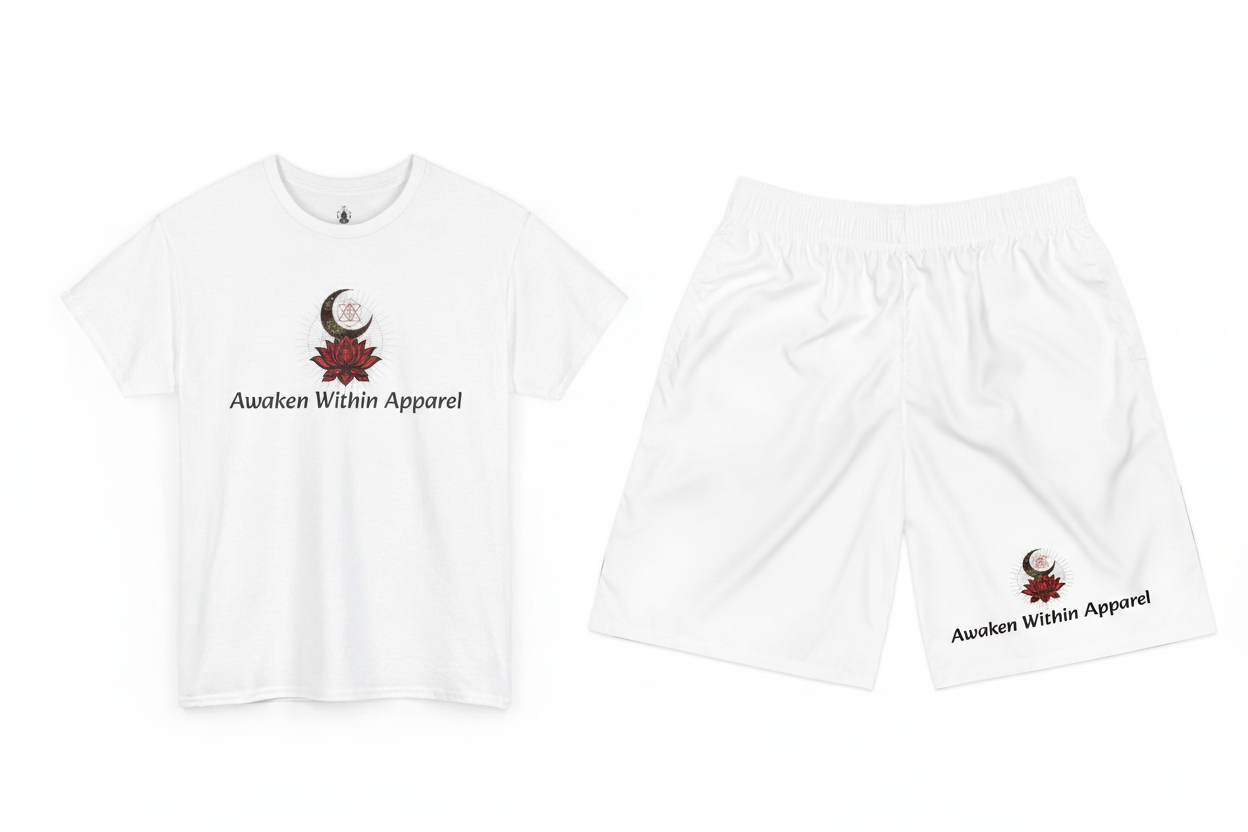 White AWA Matching Set – flat lay