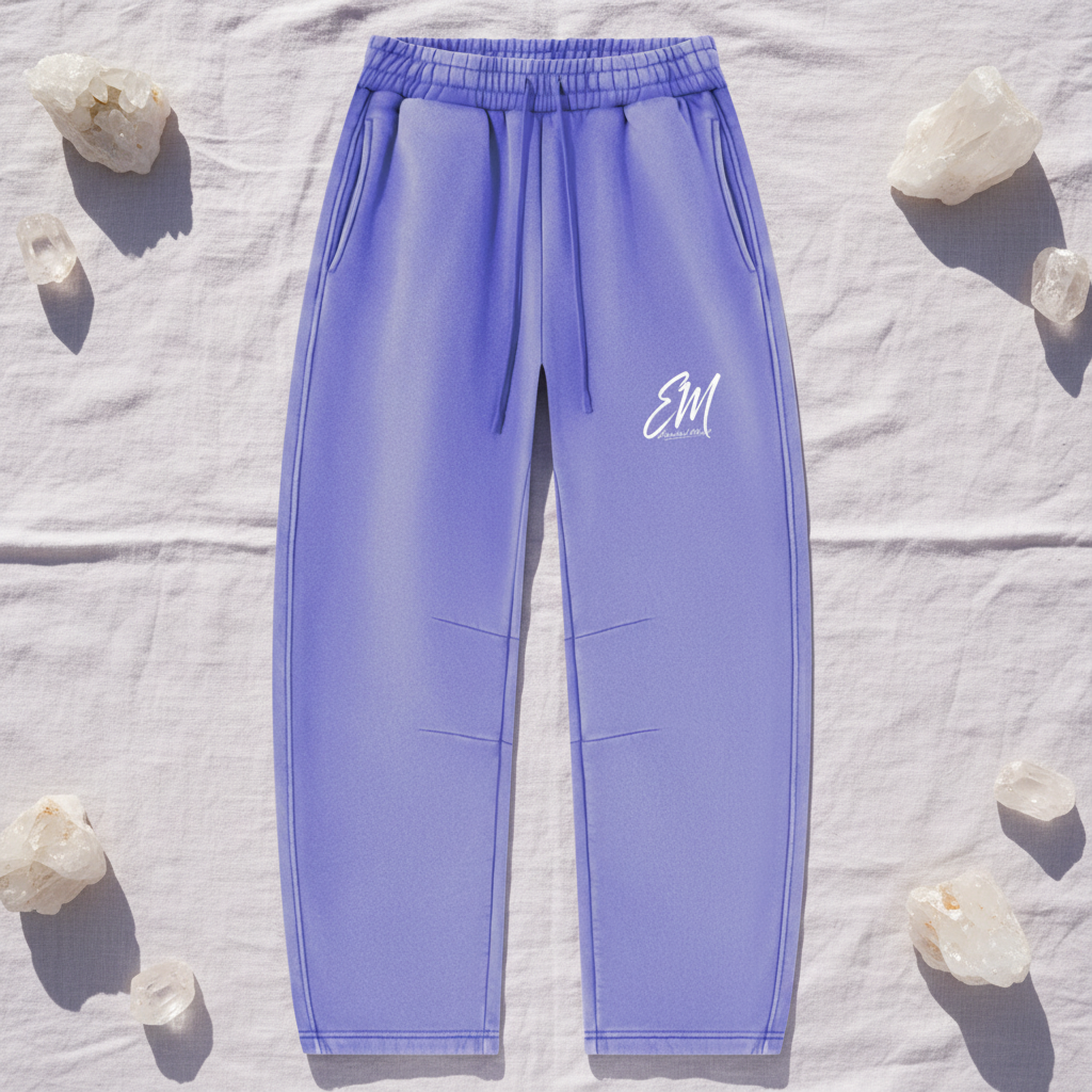 Light flat-lay lavender straight-leg sweats