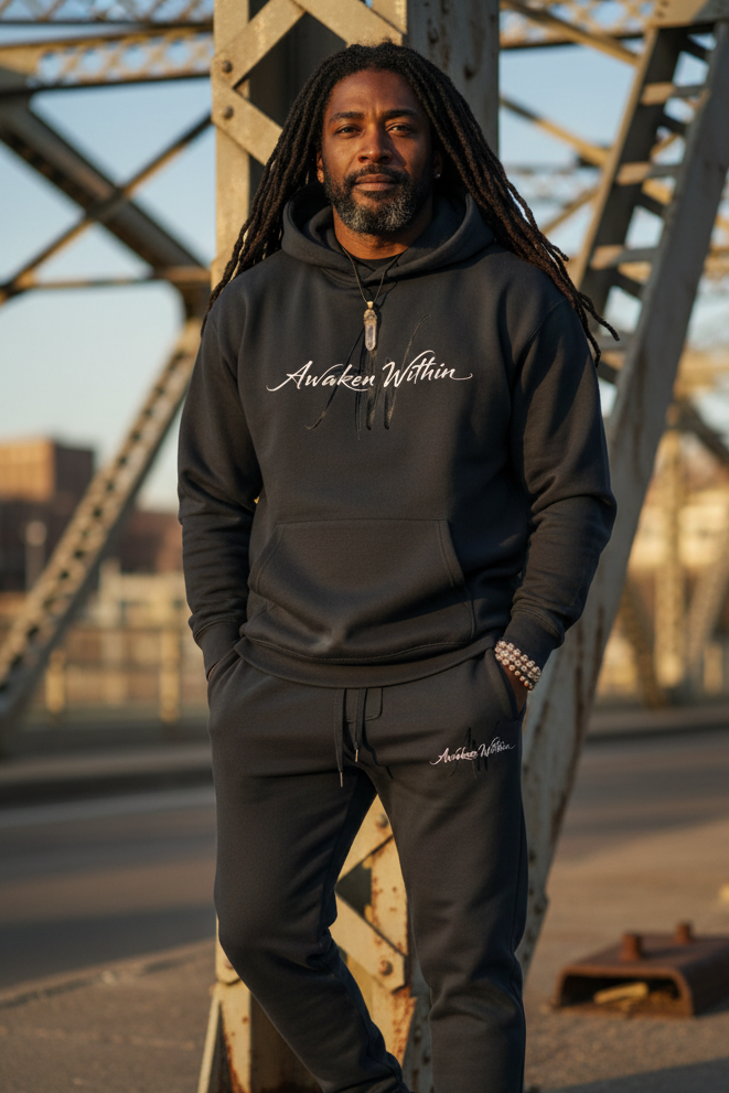 Likeness-based AWA set with navy-blue J1s, steel architecture