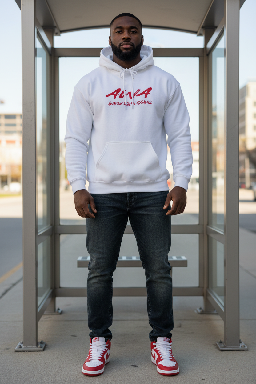 Male model, Pittsburgh bus shelter