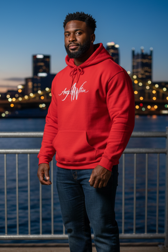 Male model, Pittsburgh riverfront