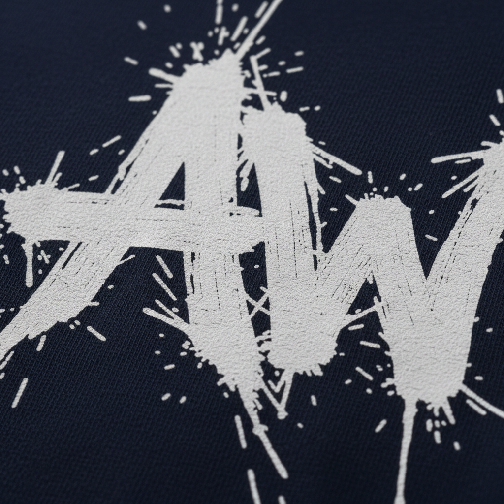 Navy tee print macro