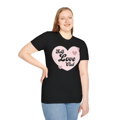 Self Love Club T-Shirt — Pink Heart Graphic Tee