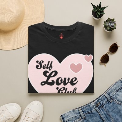 Self Love Club T-Shirt — Pink Heart Graphic Tee