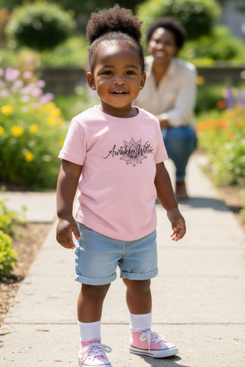 Toddler girl model, library garden